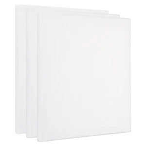 Paint Linen Canvases, 3 Pack 12x12 Inch Square Stretched Art Board Panels White - Picture 1 of 5