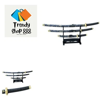BladesUSA Jl- Katana Samurai Sword Set, 3-Piece with Scabbard and Display Sta... - Image 1 of 3