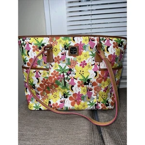 Dooney Bourke Disney Aulani Minnie Mouse Paradise Tropical Floral Large Tote Bag - Picture 1 of 12
