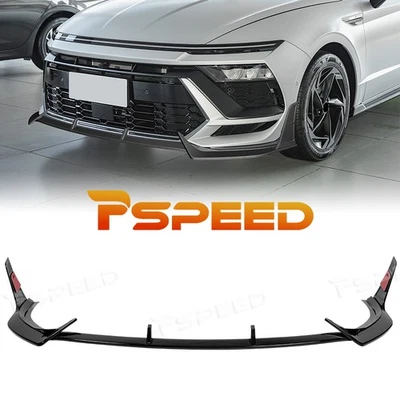 Labio de alerón de parachoques delantero PP negro brillante para Hyundai Sonata N line 2024-2025 Foto 1 de 4