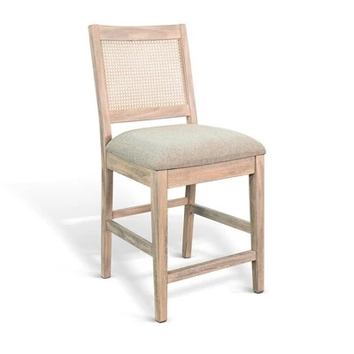 Sunny Designs Cane Back Cushion Seat Counter Stool (Set of 2) - Image 1 of 3