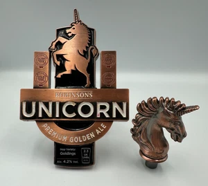 Bierpumpe Clip Robinsons Einhorn Premium Golden Ale Metall mit Pferdekopf - Bild 1 von 10