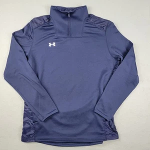 Under Armour Jacket Mens XL Loose Quarter Zip Pullover Sweater Golf Navy Blue - Picture 1 of 10