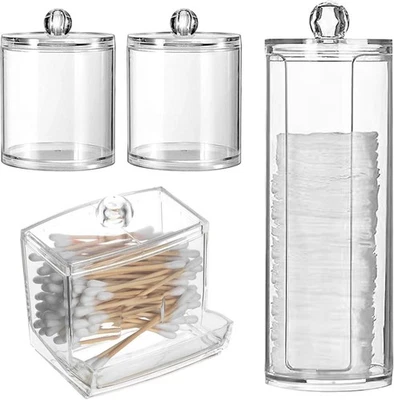 Set 4 Pezzi Porta Dischetti e Organizer Trucco Acrilico Trasparente Makeup - Immagine 1 di 4