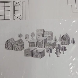 Ikea Mala 10 Pc Cardboard Town Template Set House Train Station Ice Cream Shop - Bild 1 von 6