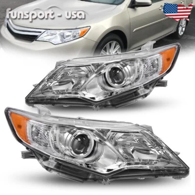 Projector Headlights Assembly Fits 2012-2014 Toyota Camry L/LE/XLE/Hybrid Pair - Image 1 of 4