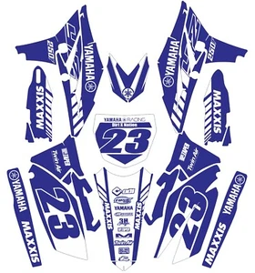 Graphics for Yamaha YZ 250F YZ250F 2010 2011 2012 2013 Blue White Decals Sticker - Bild 1 von 1