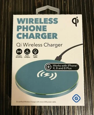 全新 Gems Qi 无线手机充电器 蓝色 适用于 iPhone X 和三星 S7,S8 — 第 1/4 张图片