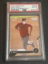 Mike Trout 2020 Topps Now Road to Opening Day Summer Camp Mask #OD451 PSA 10