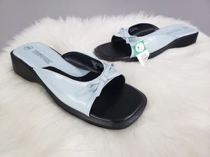 NEW SIZE 8 VTG 90's Kmart Platform Chunky Wedge Slip On y2k baby powder blue - Picture 1 of 8