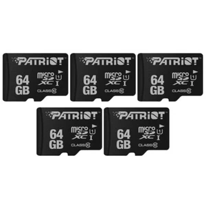 Patriot LX 64GB SDXC Class 10 USH-I Highspeed MicroSDXC Flash Memory Card 5-PACK - Picture 1 of 8