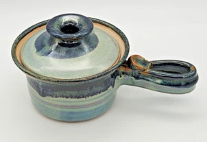 Jus Cuz Pottery Covered Bean Soup Pot Bowl Texas Stoneware -Egg Cooker - Picture 1 of 17