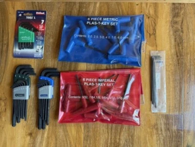 Hex Torx Allen key set metric & imperial T-key set Ball end AF MM 45 piece set  - Image 1 of 4