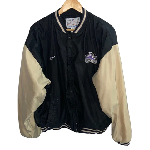Vintage Reebok Colorado Rockies MLB Windbreaker Jacket Snap Buttons Size XL Cover