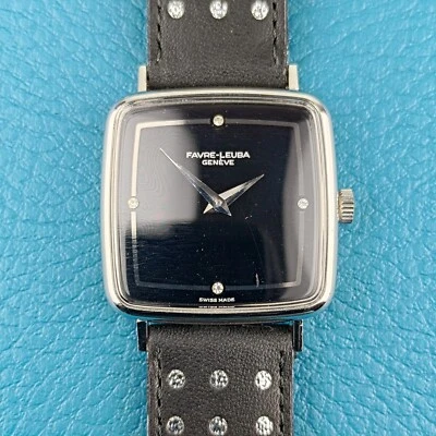 NOS Vintage FAVRE-LEUBA Square 1980s "diamonds" dial - Manual Wind ETA 2512 - Image 1 of 4
