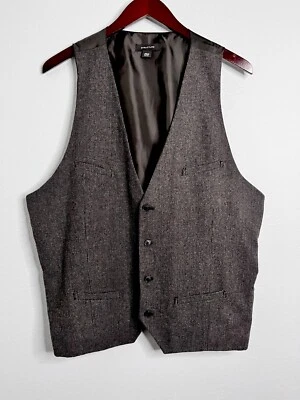 Structure Mens XXL Gray Wool Blend Pocket  Vest - Image 1 of 4