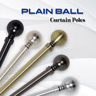 Extendable Metal Curtain Pole 28mm Plain Ball Eyelet Finials, Rings & Fittings