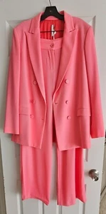 IMPERIAL Blazer with double-breasted closure Wide-leg high-rise trousers Size L - Picture 1 of 10
