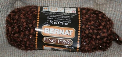 Bernat Yarn Ping Pong Mocha Madness Brown Knit Crochet Craft Fast Shipping - Image 1 of 2