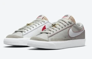 DH4370 002 Nike Blazer Low ‘77 PRM Premium Light Bone Summit White Size 4 Mens - Picture 1 of 6