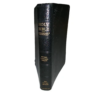 Holy Bible Revised Standard Version Black Leather Red Letter 1971 Zondervan - Imagen 1 de 22