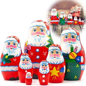 Weihnachtsmann Nesting Puppen 7-teiliges Set - russische Puppen mit Weihnachtsmann Dekoration - Bild 1 von 6