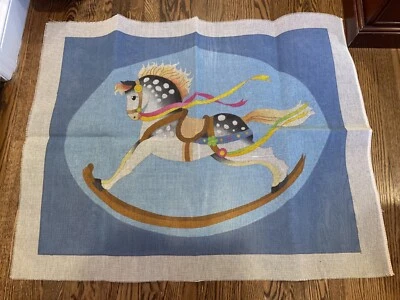 HP NEEDLEPOINT ROCKING HORSE - Image 1 of 4