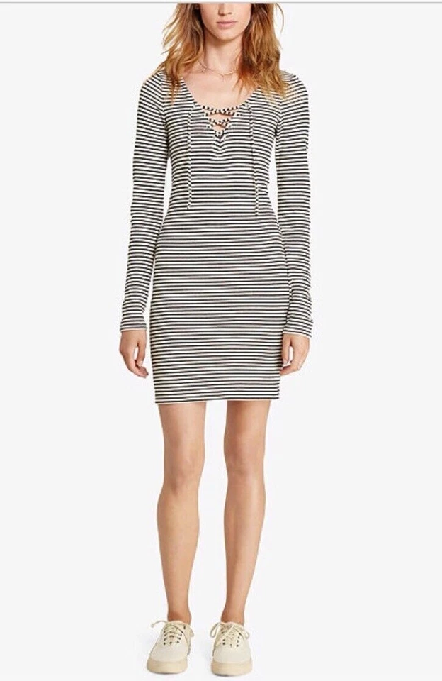 Denim & Supply Ralph Lauren Lace-Up V-Neck Dress. Size M.