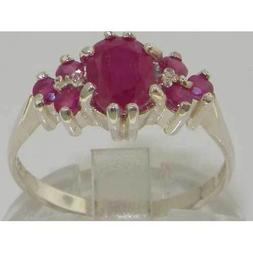 Ladies Contemporary Solid 14K White Gold Natural 1.5ct Ruby Ring - Image 1 of 1