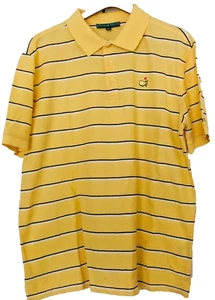 Masters collection polo shirt with logo XL yellow black white striped men new - Picture 1 of 3