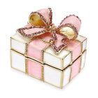  Mini Trinket Box, Bow-knot Gift Box Style Hinged Jewelry Box Vintage Pink