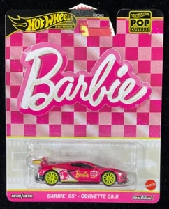Hot Wheels Pop Culture BARBIE 65th Corvette C8.R Premium Car 2024 Real Riders - Picture 1 of 8