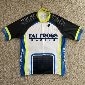Champion System Cycling Jersey Fat Frogs Mens Large L White Race Cut Full Zip - Picture 1 of 18