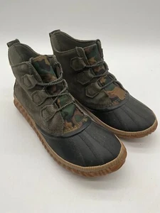 SOREL Out N About Plus Camo Boot Womens Size 7 Green Suede Lace Up 1871681326 - Picture 1 of 23