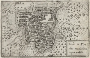 Antike Landkarte "Hipra" (Ypern - Belgien) Francesco Valegio-D. Rascicotti, um 1598 - Bild 1 von 2