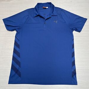 Puma Golf Short Sleeve Polo Shirt Size Medium Blue USP Rudolf Dassler