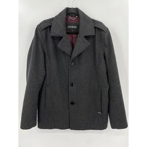 GUESS Men's Dark Gray Wool Blend Jacket Coat Size M - Picture 1 of 11
