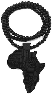 Nuevo Collar África Grande Buena Madera Estilo Colgante con Cadena de Cuentas de Madera de 36 Pulgadas - Imagen 1 de 6