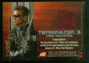 TERMINATOR 3 (Comic Images/2003): T-WORN COSTUME PROP CARD #T3 HEARSE Upholstery - Picture 1 of 3