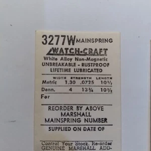 Watch-Craft 32771W 1.30  X .0725 X 10 1/2  Mainspring White Alloy. B40 - Picture 1 of 1