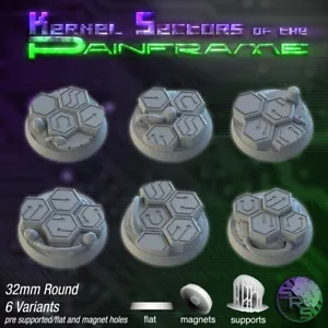 SRS Studios Round Cyberpunk Bases 32mm Stargrave  - Bild 1 von 2