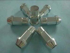 20 Closed Tuner Lug Nuts 12x1.5 Silver Wheel Nut fits Mitsubishi Lancer Galant - Picture 1 of 1