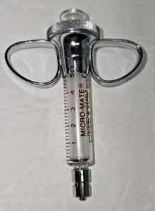 popper and sons 5cc Glass Slip Tip Syringe 2 finger ring grip - Picture 1 of 4