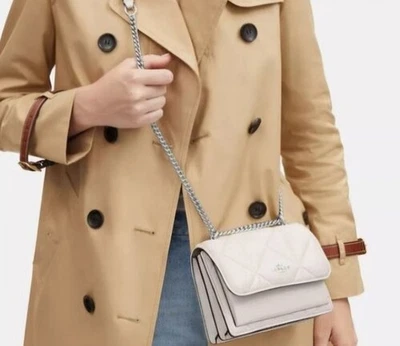 Coach Mini Klare Puffy Diamond Quilting Crossbody CJ526 Bag Chalk Silver NWT - Image 1 of 4