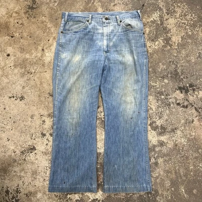 Vintage 70s Flared Faded Jeans - Image 1 of 4