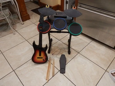 Sony PS3 Guitar Hero World Tour Band DRUM KIT SET  Drums w Guitar No  Dongle - Image 1 of 4
