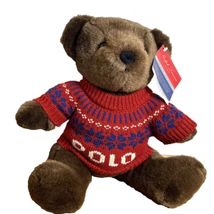 Ralph Lauren 15 Zoll brauner Polo Bear 2000 Gelenk Stofftier Teddybär Plüsch NEU - Bild 1 von 3