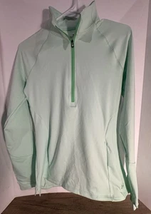 Under Armour Cold Gear 1/2 Zip Long Sleeve Fitted Shirt Mint Green Women's Sm - Picture 1 of 18