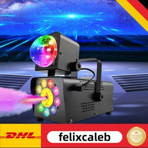 500W Rauchmaschine 9 LED Licht Nebelmaschine mit Disco Ball DJ Bühneneffekt - Bild 1 von 12