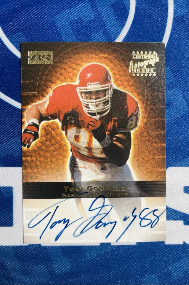 TONY GONZALEZ 2000 Bowman Reserve AUTOGRAPHS AUTO ON CARD RARE CHIEFS HOF - Image 1 of 2